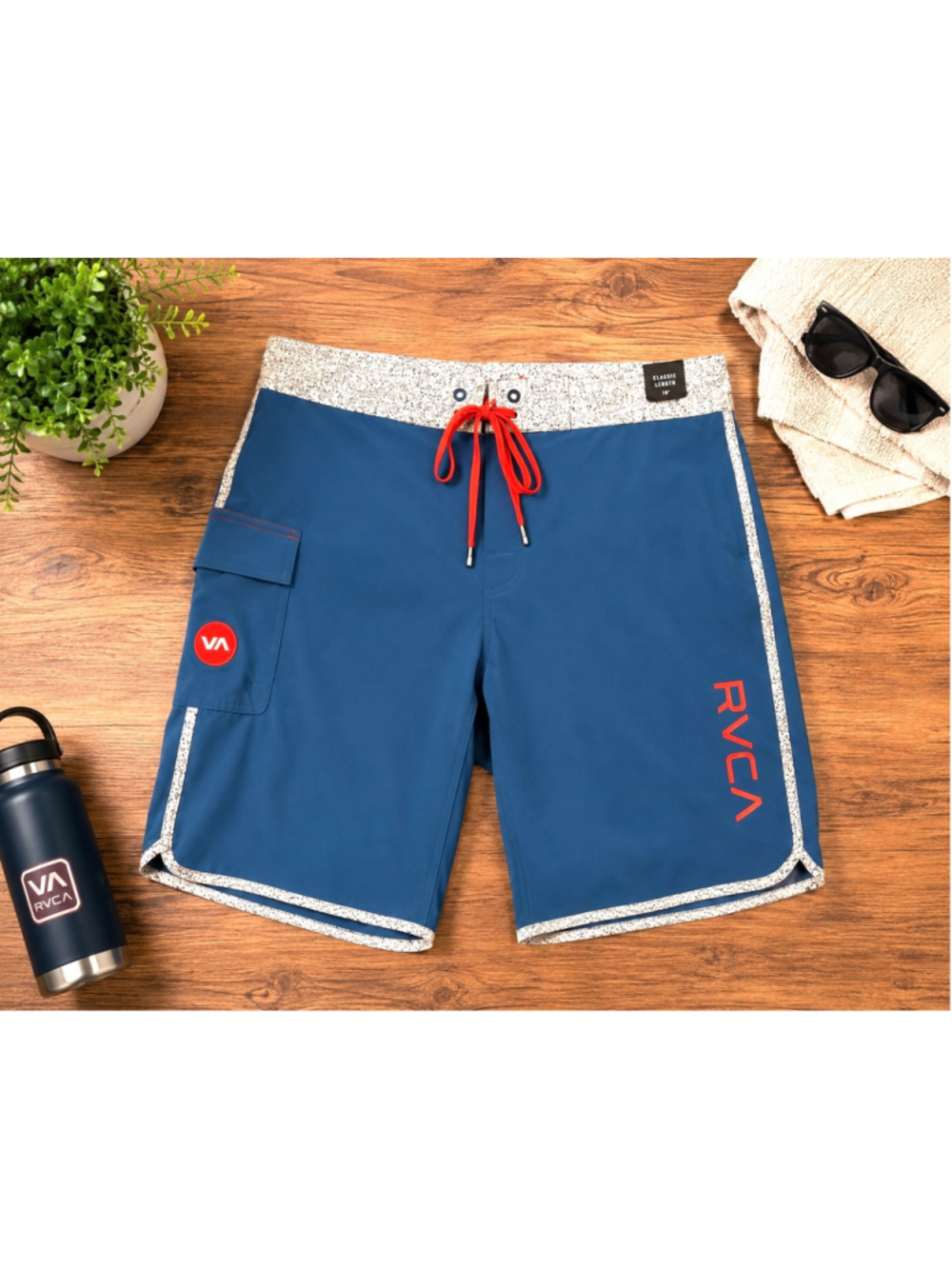 Men's RVCA Board Shorts Size M Blue and White